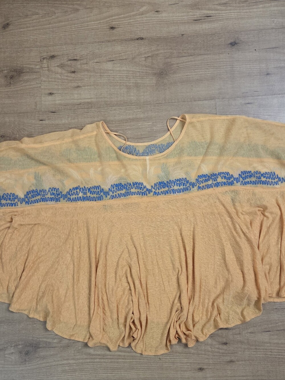 Free People Love Letter Embroidered Poncho Top - Picture 12 of 14